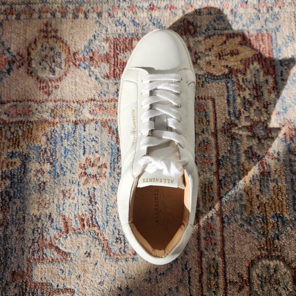AllSaints White Low Top Sneaker Womens Size 9 - Picture 2 of 6